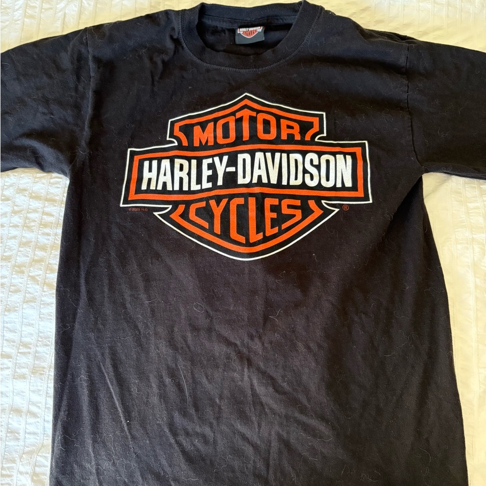 Harley-Davidson Black and Orange Logo Tee